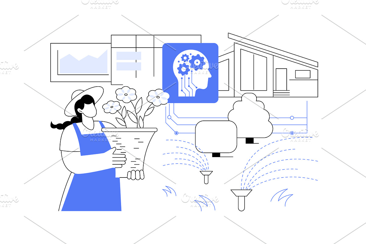 AI Smart Garden Management abstract, a Technology Illustration by Visual Generation
