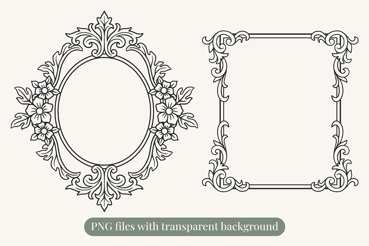 Vintage Ornamental Frames Bundle, a Decorative Illustration by Kusumaillustration (Photo 8 of 11)