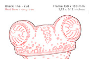 Funny Frog Laser Cut Template DIY, an Object Illustration by Bubert Art (Thumbnail 5 of 6)