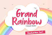 Grand Rainbow + Extrude Shadow, a Script Font by Putra Khan (Thumbnail 1 of 11)