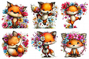Whimsical Spring Fox Clipart, an Illustration by Daily.Designs (Thumbnail 3 of 7)