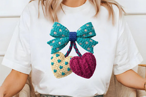 Faux Crochet Valentines Day Png, an Illustration by designcity5