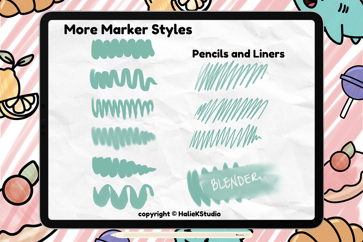 Alcohol Marker Style Procreate Brush, a Brush Add-On by HalieKStudio (Photo 3 of 9)