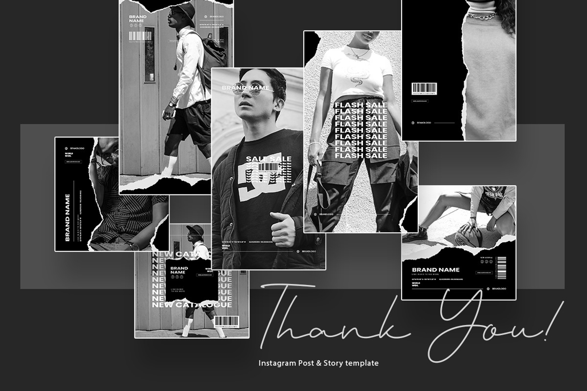 Urban Monochrome Instagram Template, a Social Media Template by peterdraw