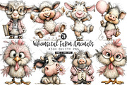 Whimsical Farm Animals PNG Clipart, a Seasonal Illustration by OK Design (Thumbnail 1 of 6)