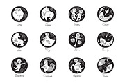 12 Zodiac Signs / 3 Design + Bonus, an Animal Illustration by Baksiabat (Thumbnail 3 of 6)