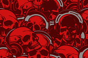 skull wearing headphone sketch, a Background Graphic by AAN Seamless Shop (Thumbnail 1 of 3)