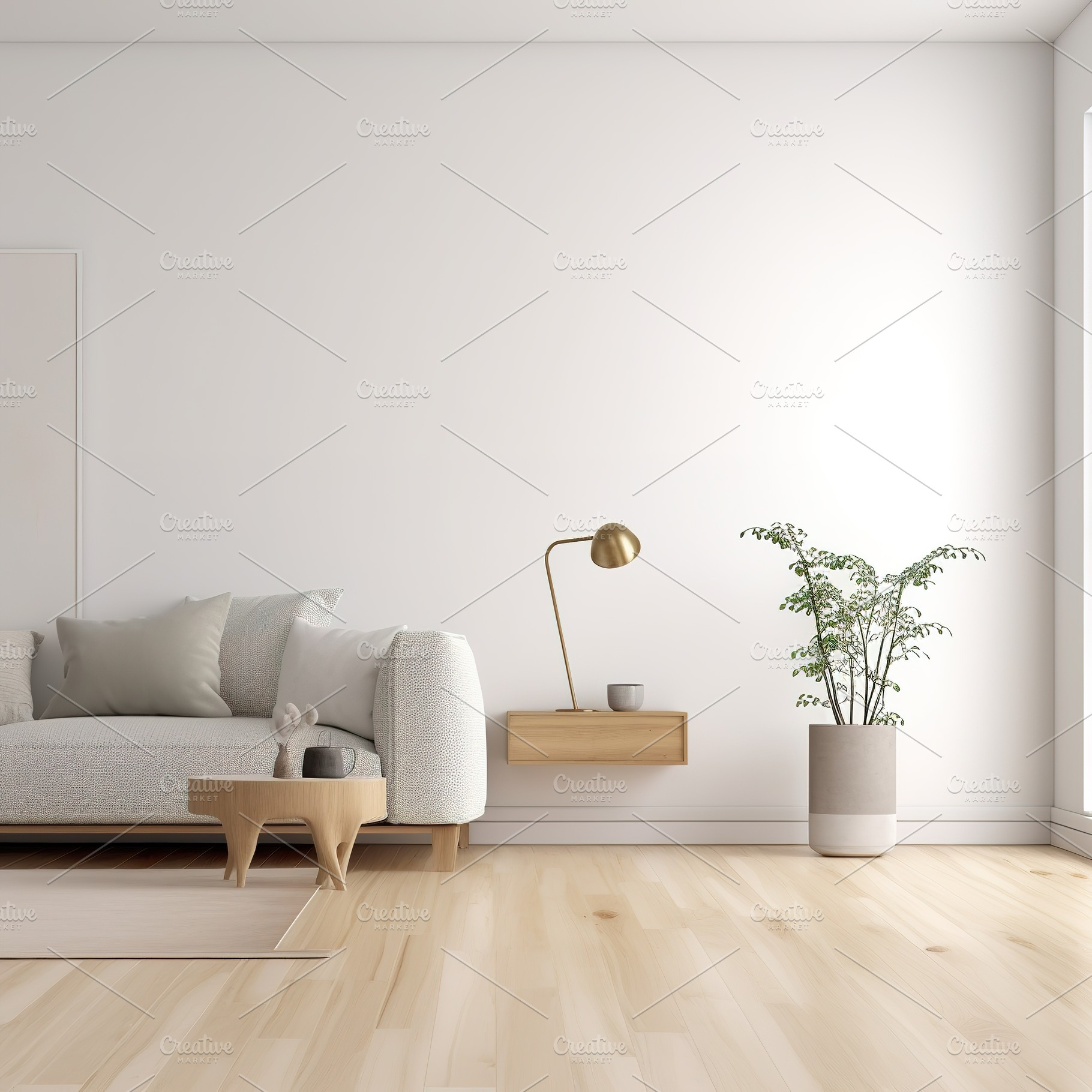 mockup living room whit frames, an Architecture Photo by Virgo Studio
