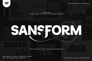 Sansform - Sans Serif Font Family, a Sans Serif Font by VP Fonts