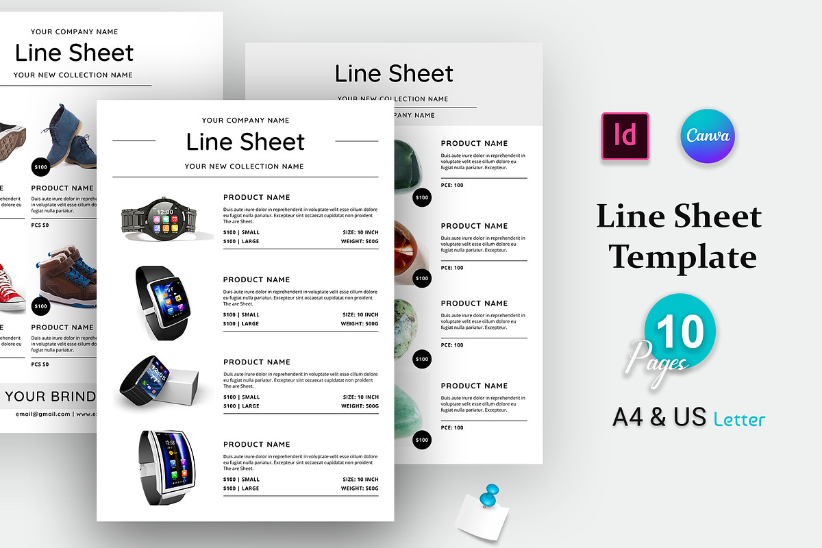 Line Sheet For Wholesale Template, a Stationery Template by Design Zone (Photo 1 of 7)