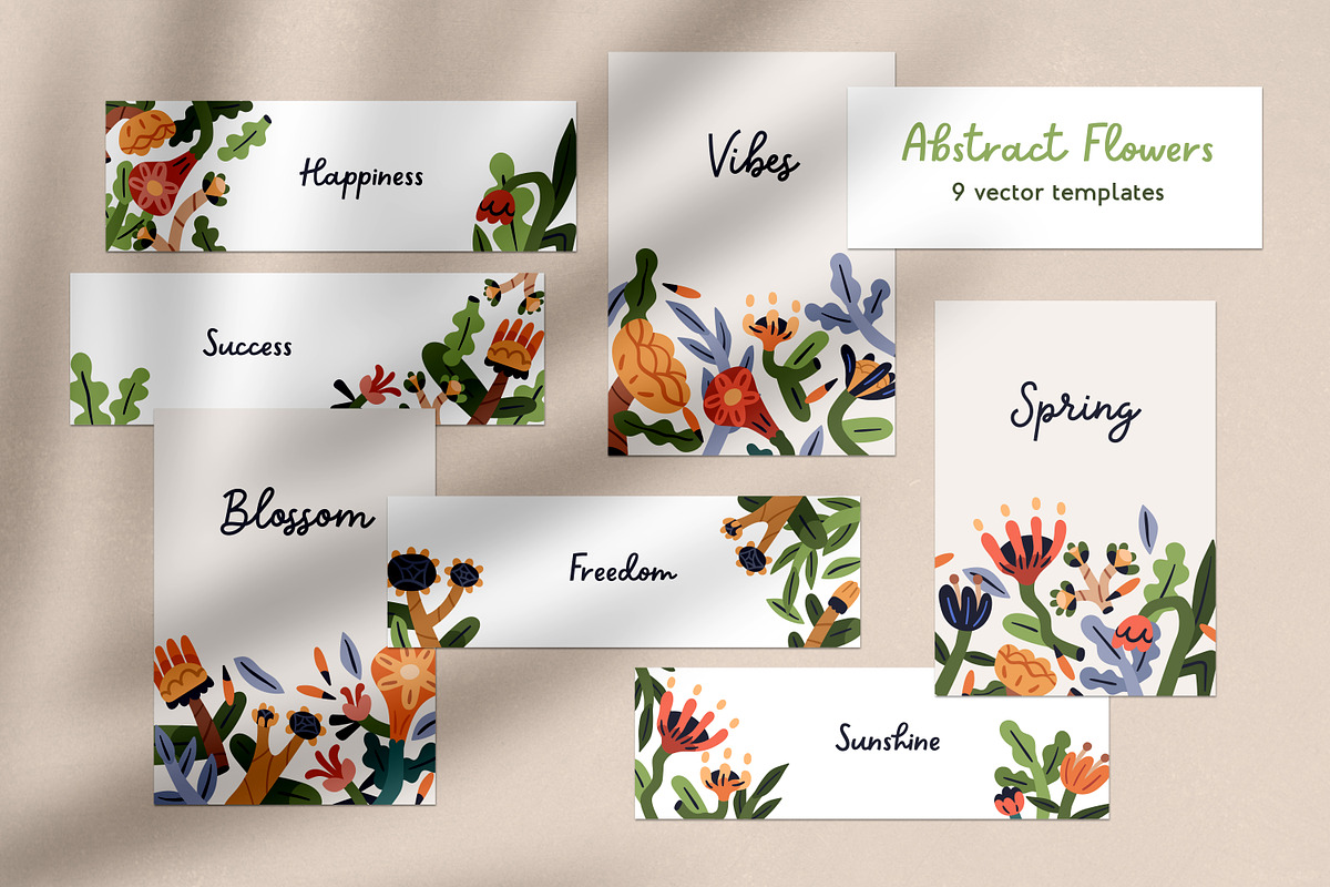 Floral cards, posters, banners set, a Decorative Illustration by Good Studio (Photo 1 of 9)