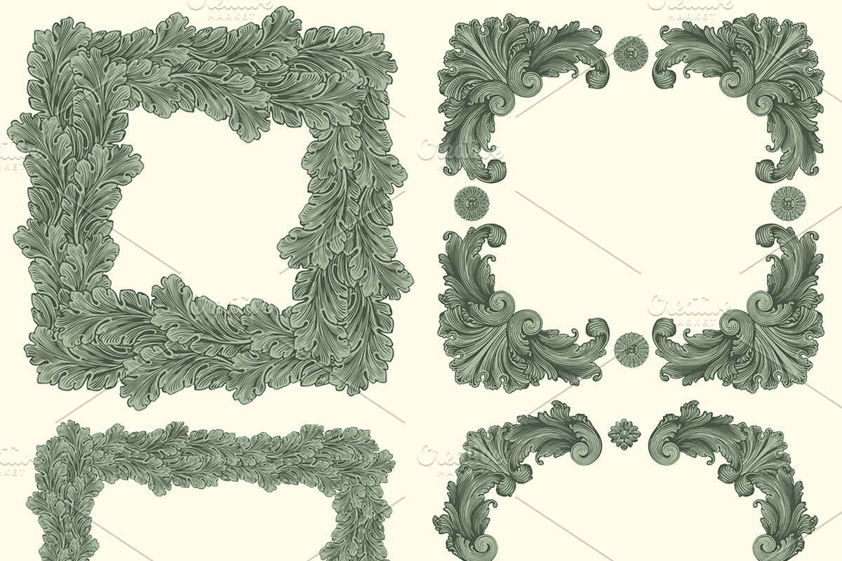 Collection vintage engraved frames., a Decorative Illustration by Vector Engraving (Photo 29 of 31)