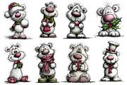 Christmas Whimsical Bear Clipart, an Illustration by Dream Creation (Thumbnail 3 of 6)