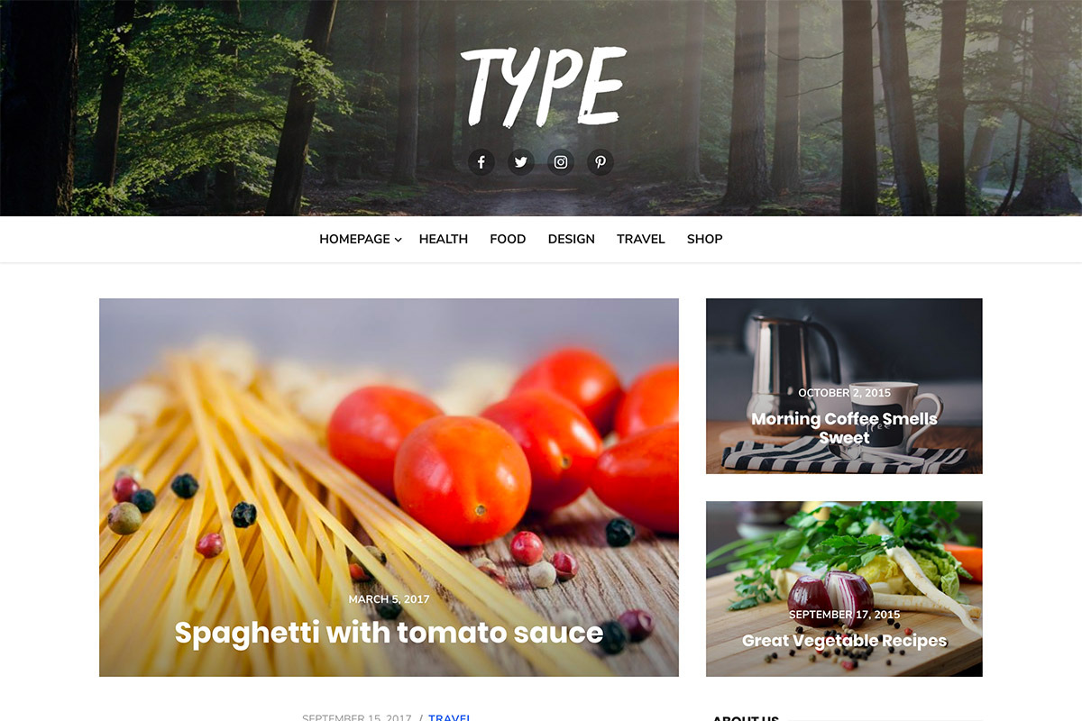 Type WordPress Theme, a WordPress Template by Design Lab