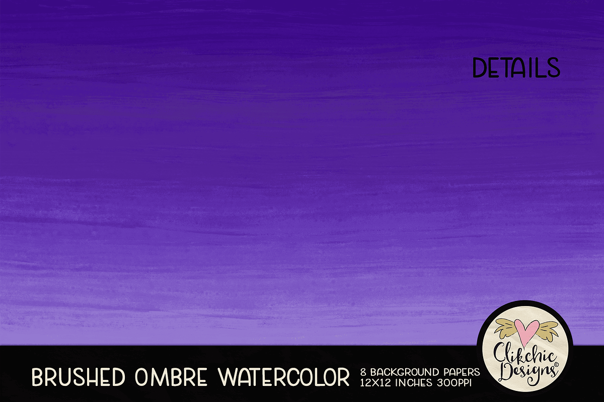 Brushed Ombre Watercolor Textures, a Texture Graphic by Clikchic Designs (Photo 3 of 5)