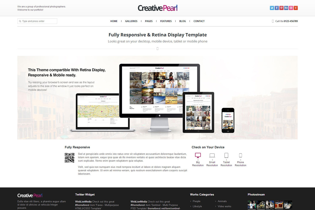 CreativePearl - Photography WP Theme, a WordPress Template by weblion (Photo 15 of 23)