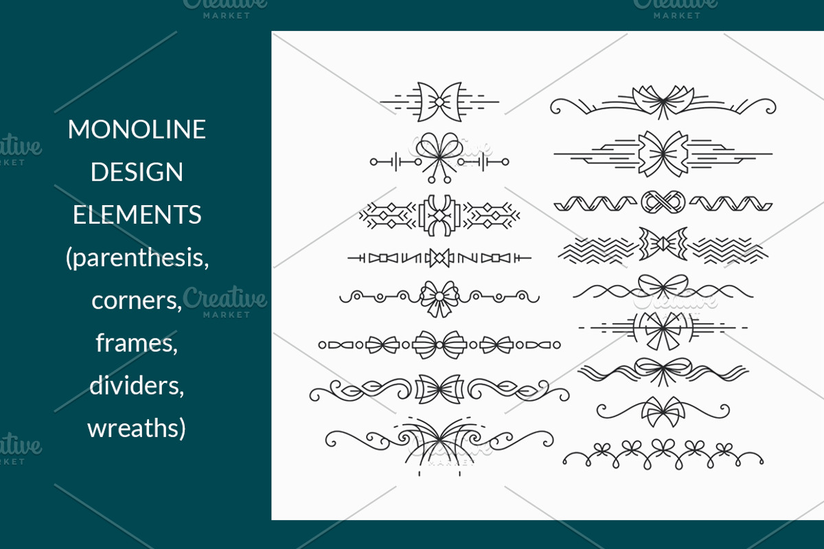 Vector line design elements' set, an Object Graphic by SpaceNymph (Photo 3 of 7)