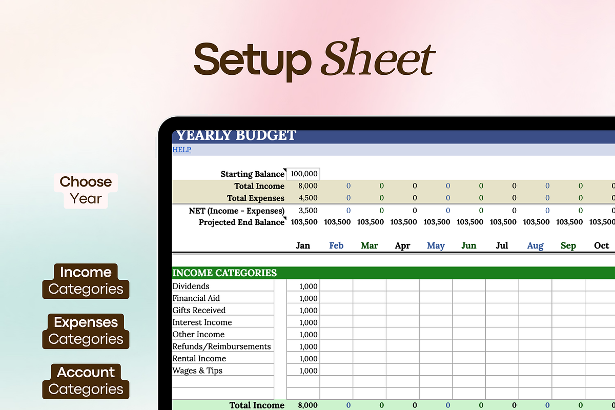 Budget Spreadsheet – Google Sheets, a Templates & Theme by vitalinagerman (Photo 3 of 10)
