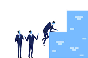 Group of Businessmen in Suits, a Person Illustration by TopVectors