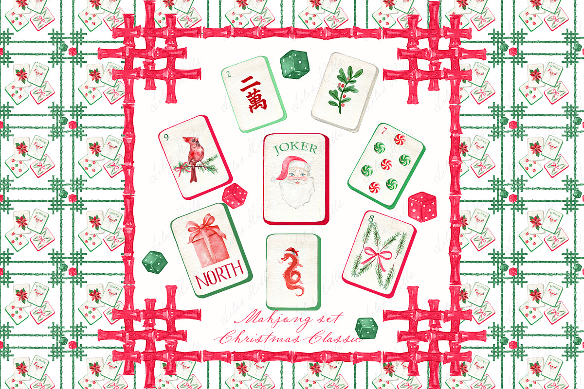 Mahjong  Christmas Classic PNG, an Illustration by LABFcreations (Photo 4 of 5)