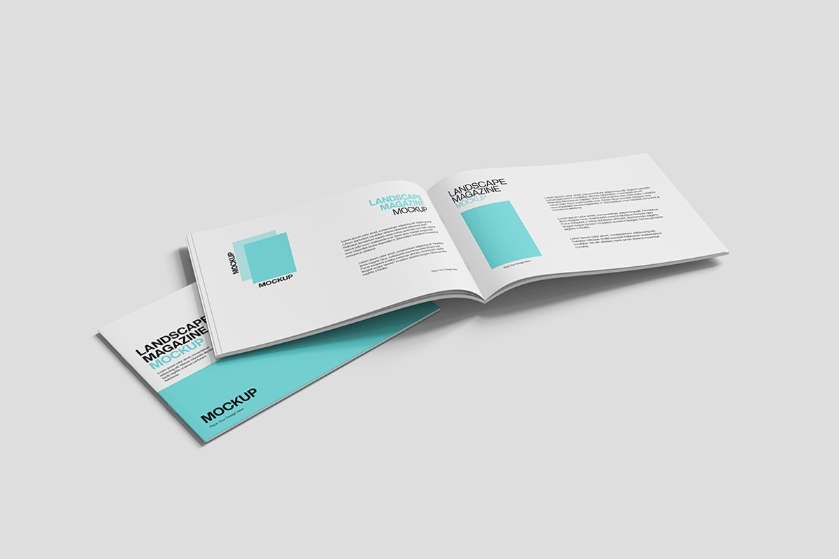 Landscape Magazine Mockup, a Books & Magazine Mockup by Indah (Photo 4 of 6)