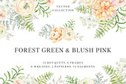 Forest Green & Blush Pink, an Object Illustration by OJardin (Thumbnail 1 of 9)