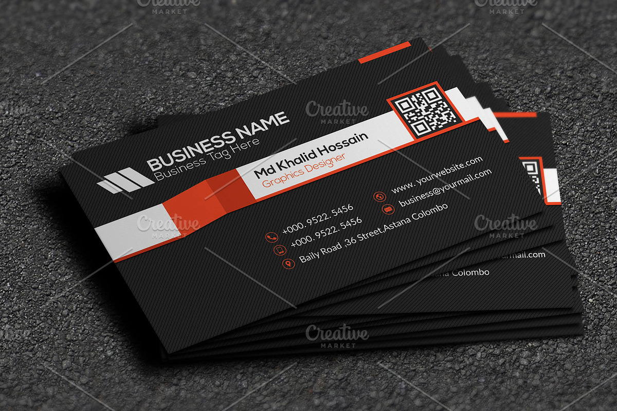 Stripe Cool Business Card, a Business Card Template by Shishir Khan (Photo 1 of 3)