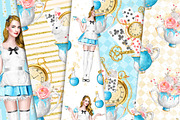 Alice in Wonderland Digital Paper, a Pattern Graphic by Collart Studio (Thumbnail 2 of 6)