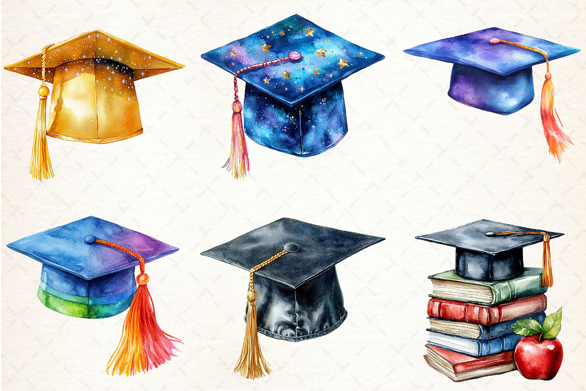 Graduation Cap Clipart, an Illustration by Libby Wishes (Photo 4 of 5)