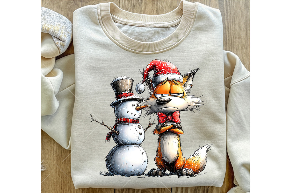 Quirky Christmas Fox Clipart, an Illustration by OK Design (Photo 6 of 6)