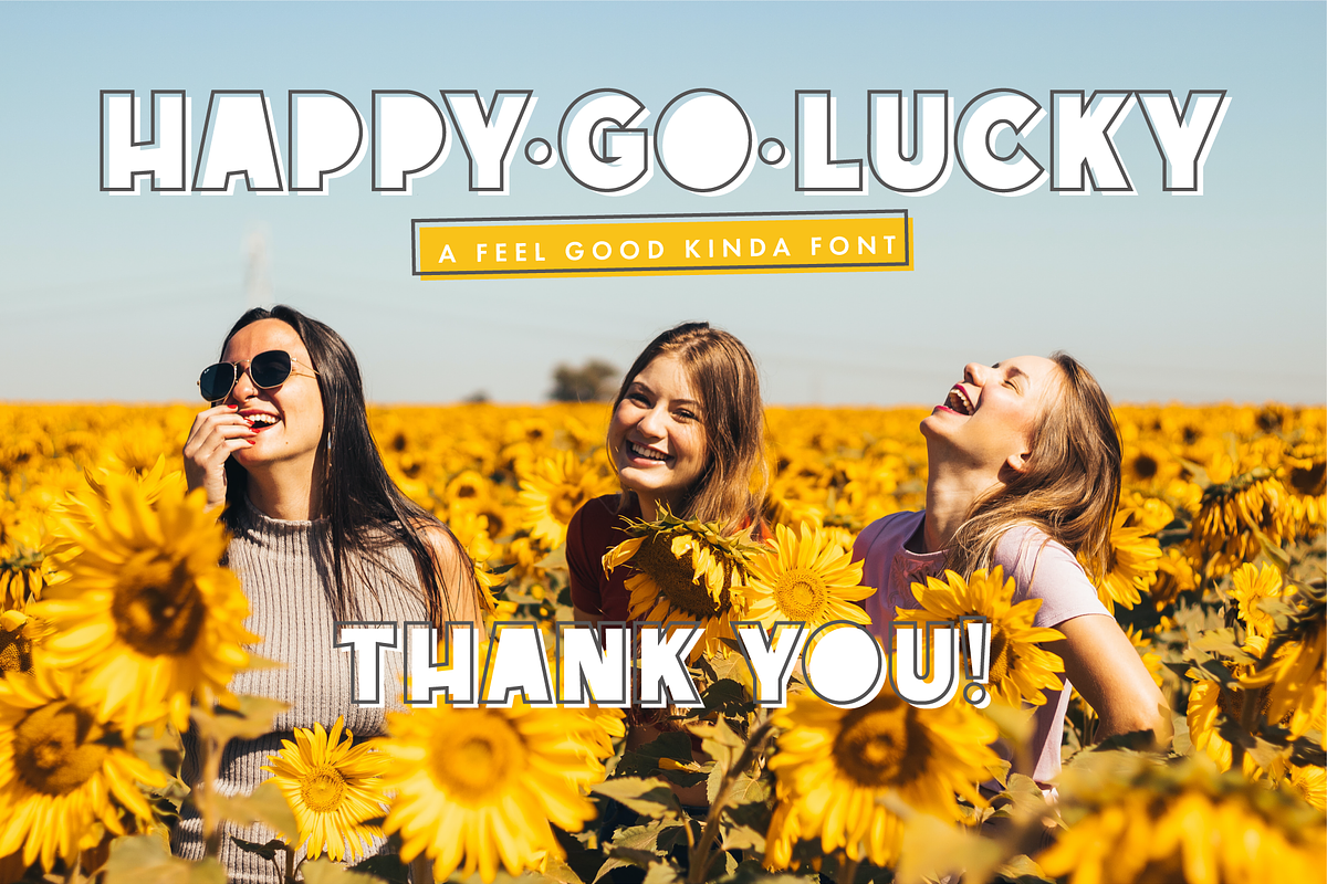 Happy Go Lucky, San Serif Display Font | happy go lucky font