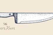 Butcher Knife. Hand drawn sketch, a Food Illustration by Foxys Graphic (Thumbnail 2 of 3)