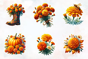 Fall Marigold Clipart, an Illustration by RobertsArt (Thumbnail 3 of 7)