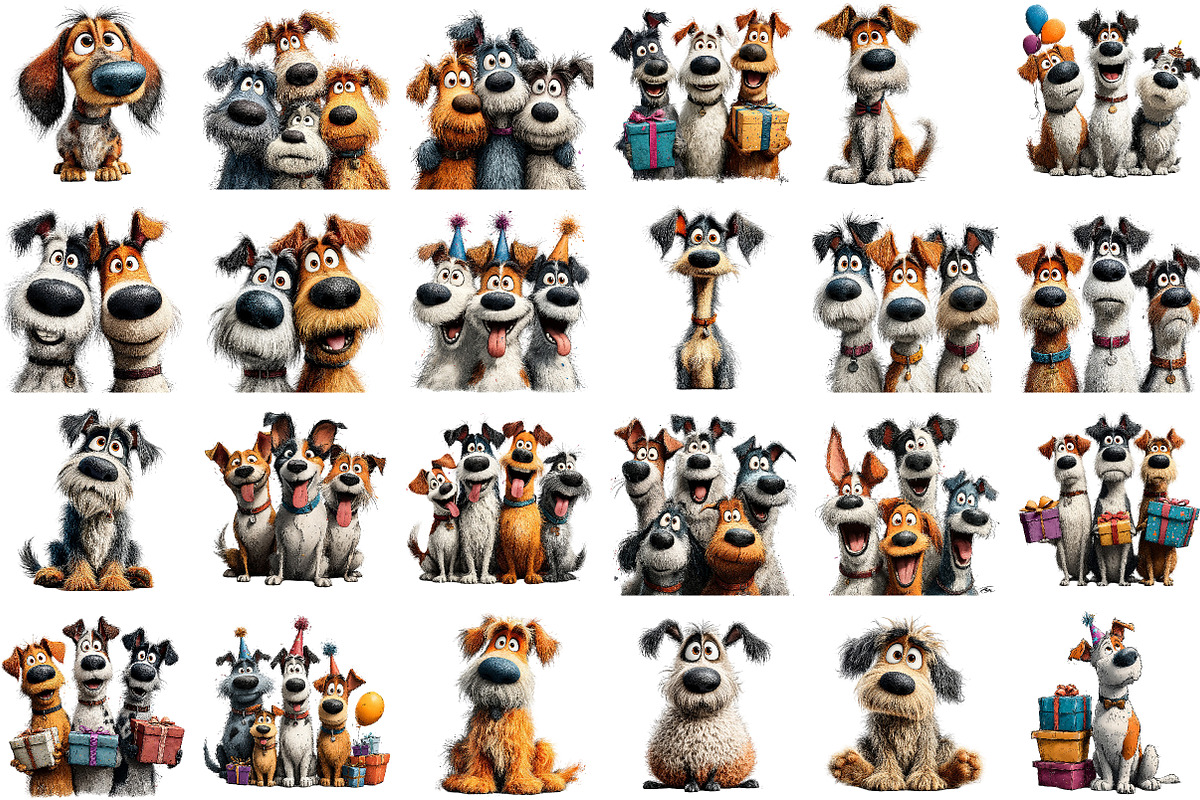 Whimsical Quirky Dogs Clipart, an Illustration by Sublimation Artist (Photo 2 of 7)