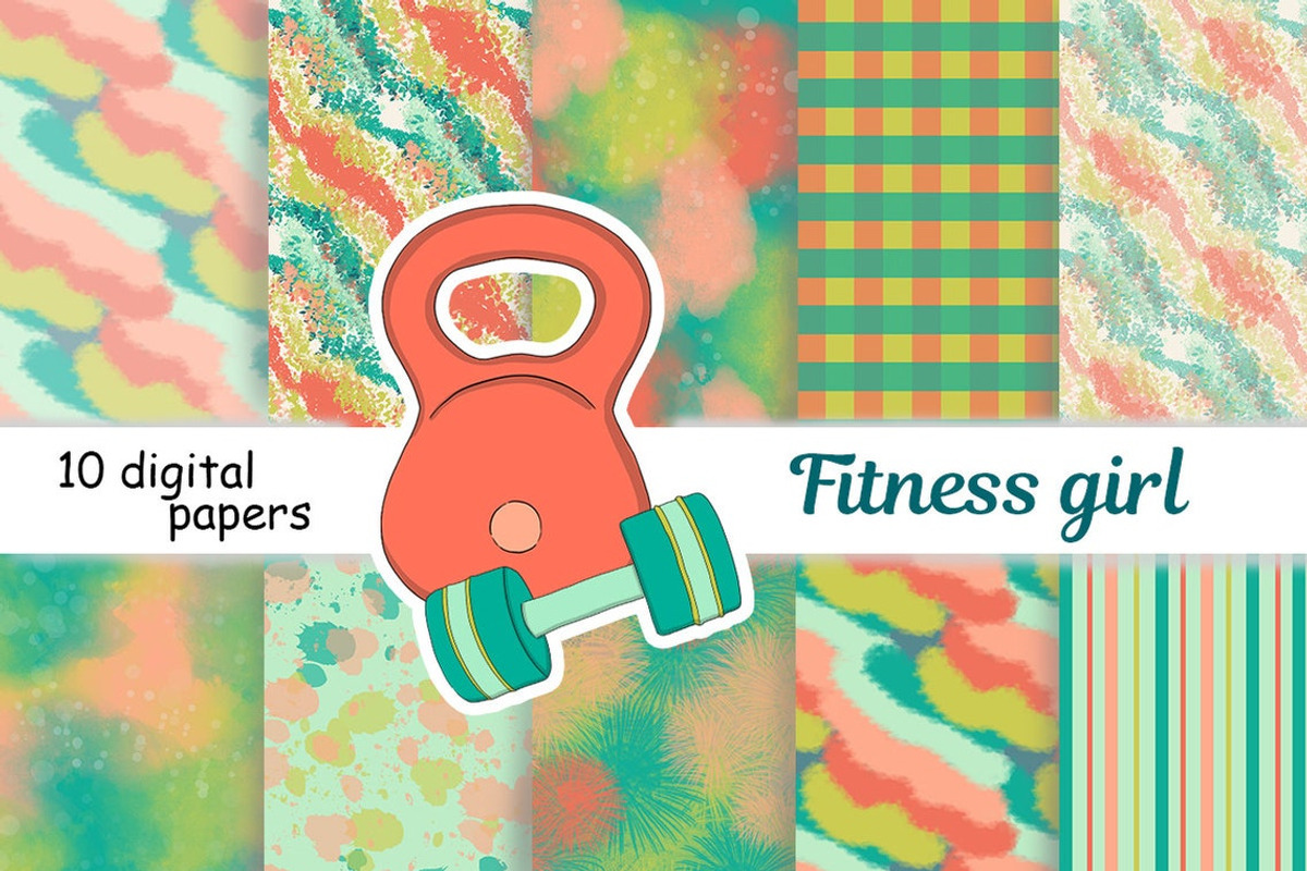 Fitness Girl Pattern, a Pattern Graphic by GlamArtZhanna (Photo 1 of 3)