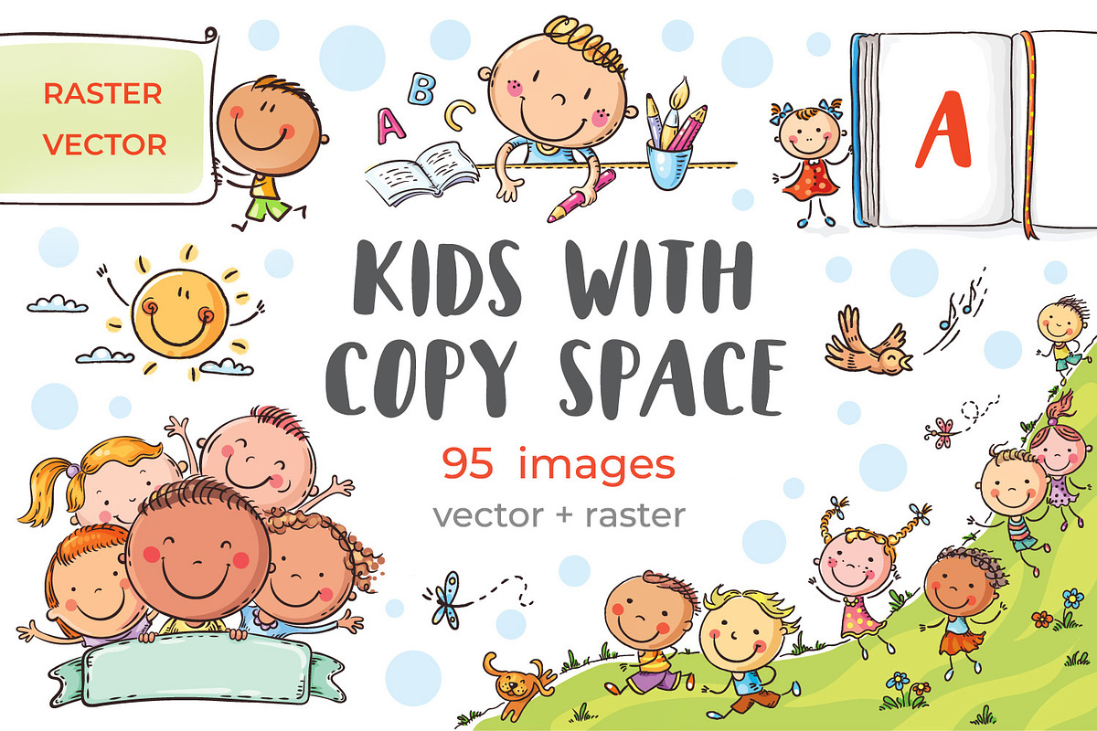 Kids copy space bundle design svg, an Illustration by Bubert Art (Photo 1 of 4)
