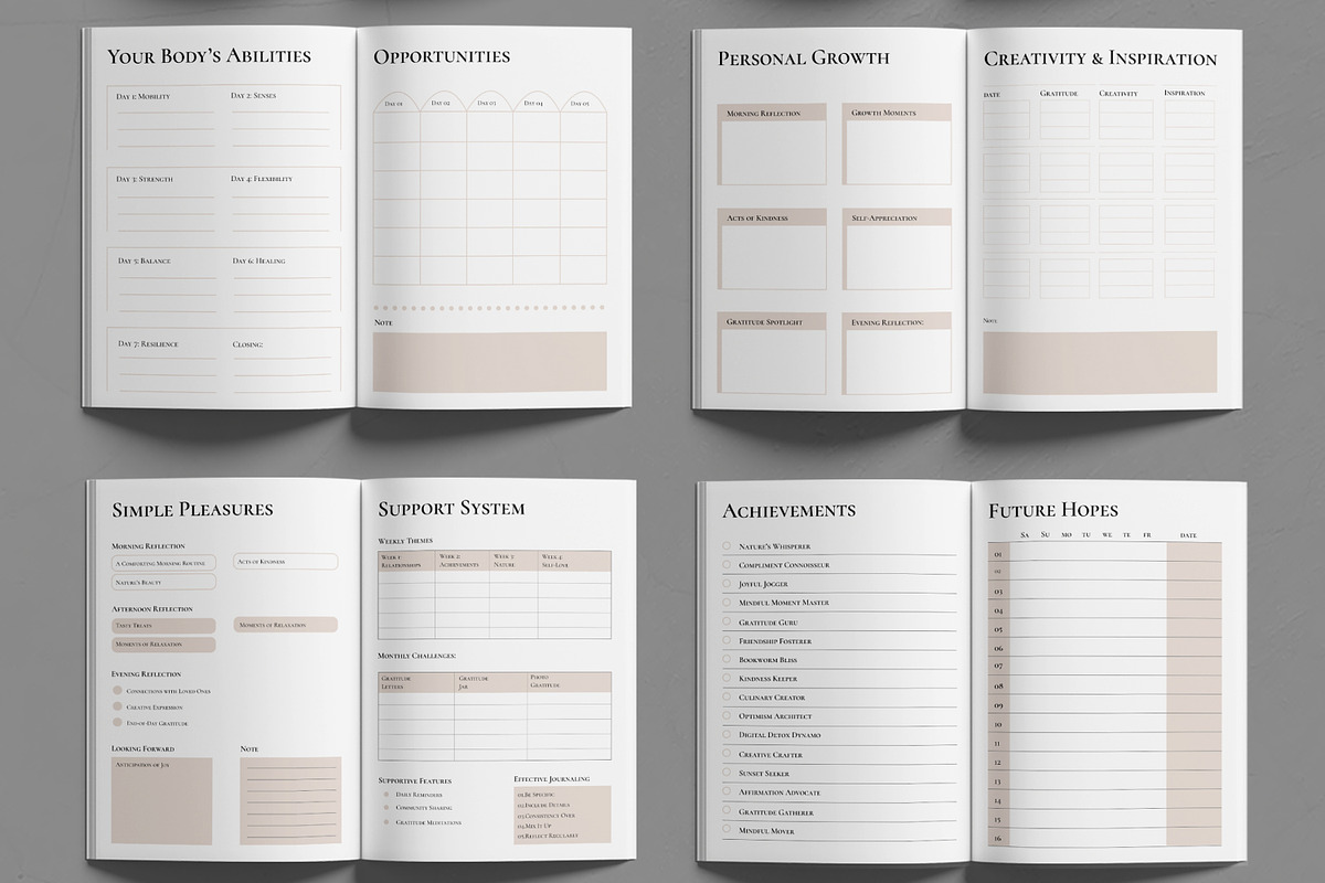 Gratitude Journal Template, a Stationery Template by MightyDesign (Photo 3 of 6)