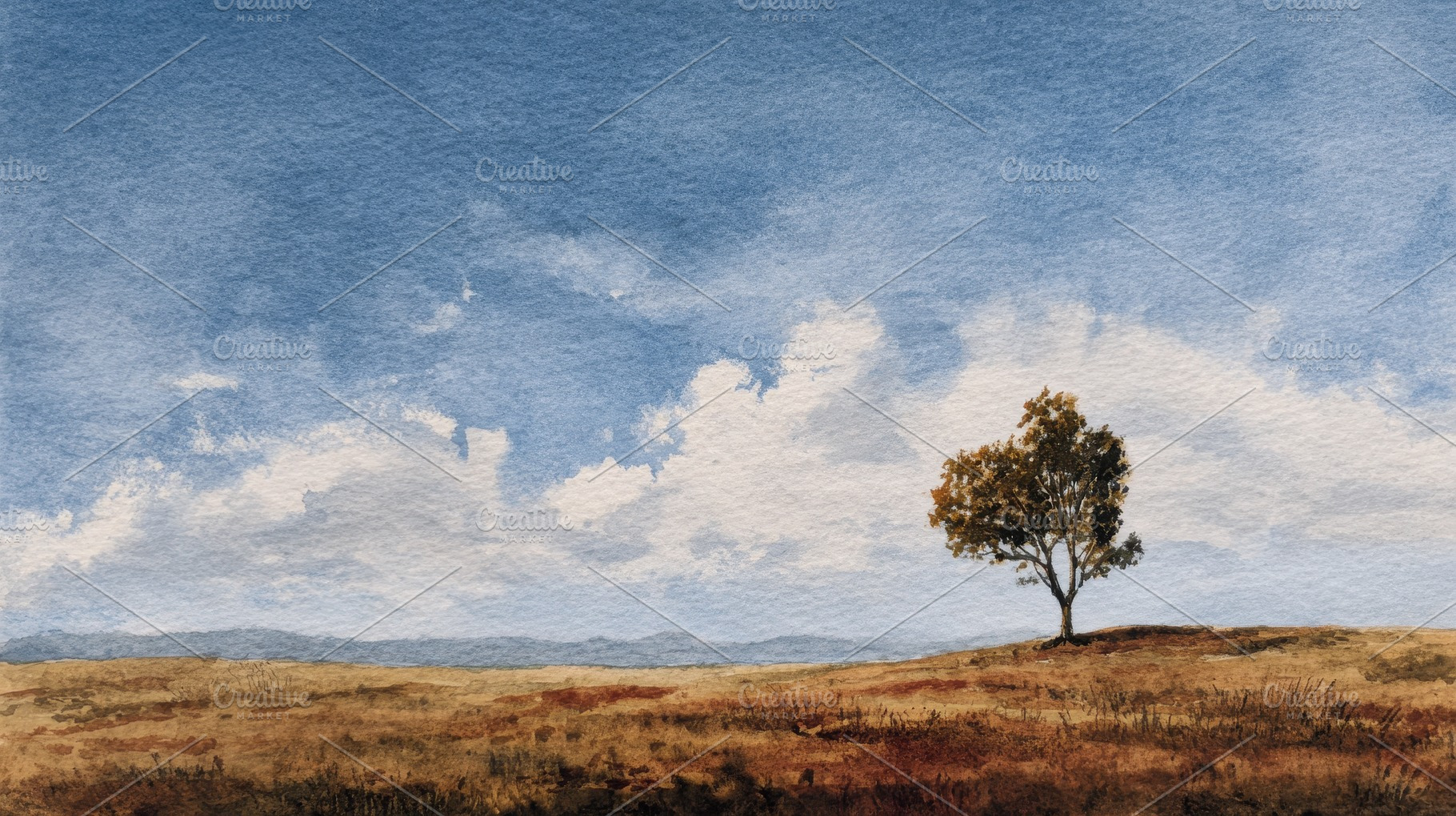 Lonely tree stands on a hill under, a Photo by Pavel_design