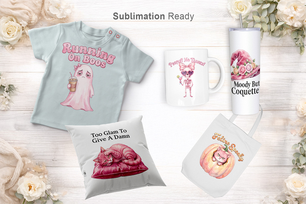 Coquette Pinkoween Sublimation, a Seasonal Illustration by Artnoy (Photo 6 of 18)