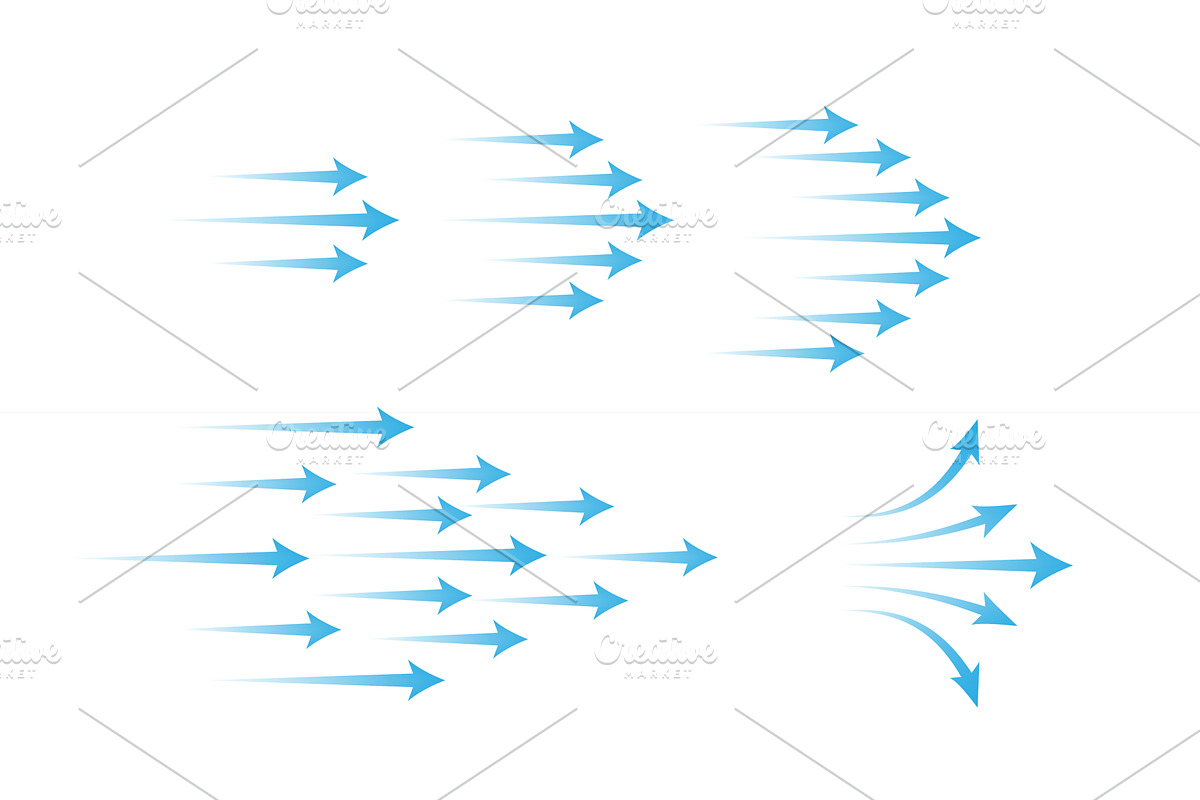 Blue gradient arrow collection, an Object Illustration by art PVP - market