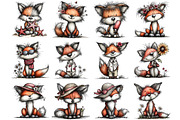 Whimsical Summer Fox Clipart, an Illustration by DreamArtGraphic (Thumbnail 3 of 4)