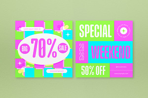 Pink Flat Design Summer Sale Banner