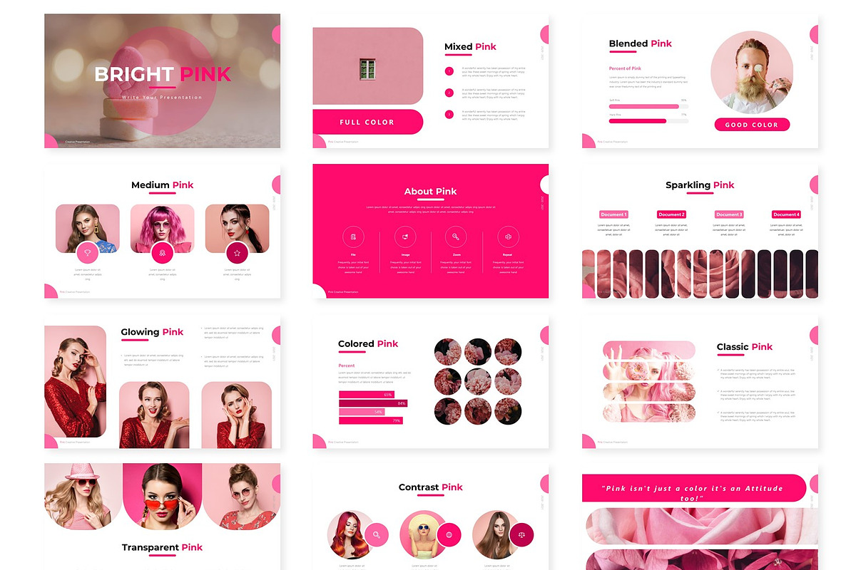 Bright Pink - Presentation Template, a Presentation Template by AQR Studio
