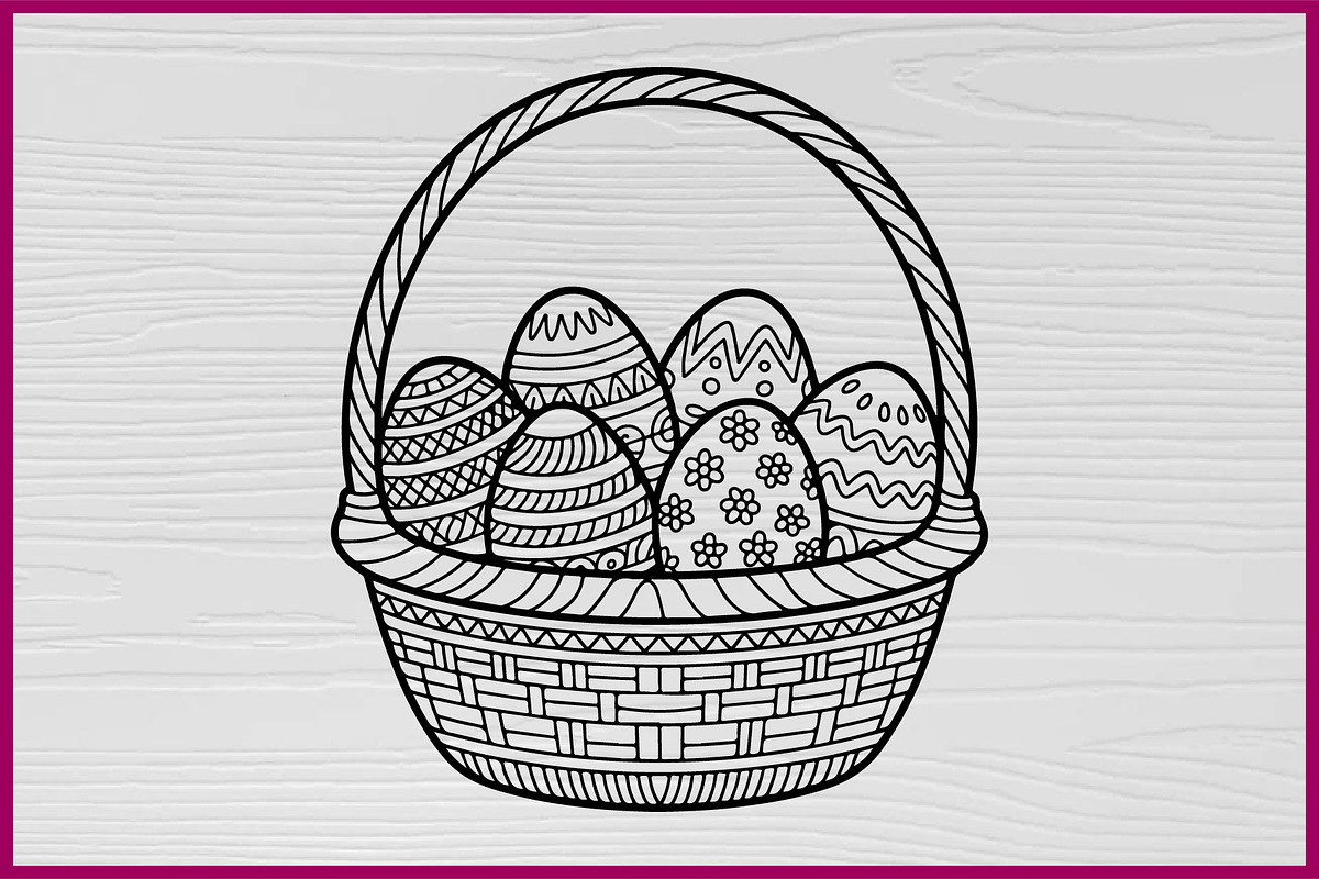 20 Vintage Easter Basket silhouette, a Decorative Illustration by Artivon (Photo 2 of 4)