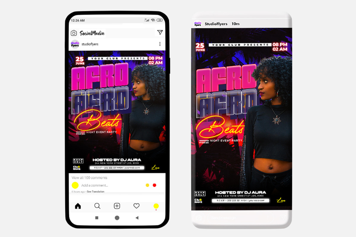 Afro Beats Event Instagram (PSD), a Social Media Template by studioflyers.com (Photo 2 of 3)