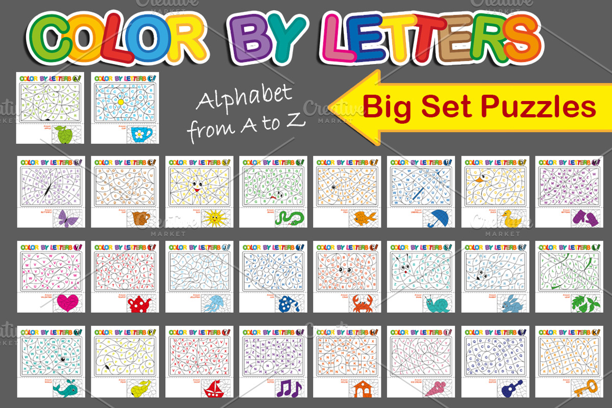 Color by letters, an Education Illustration by Nataliia Toporovska (Photo 5 of 5)