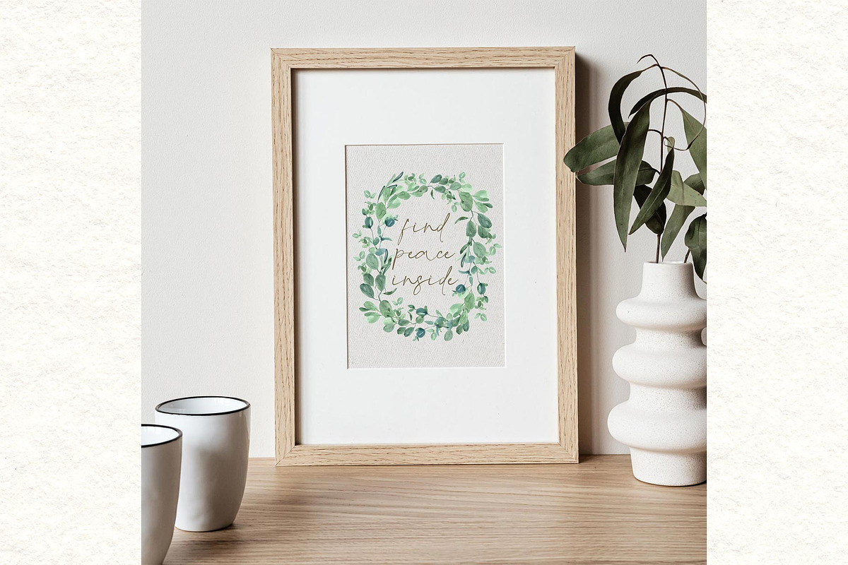 White Proteas and Eucalyptus Boho, a Texture Illustration by Catch the Dream Art (Photo 4 of 9)