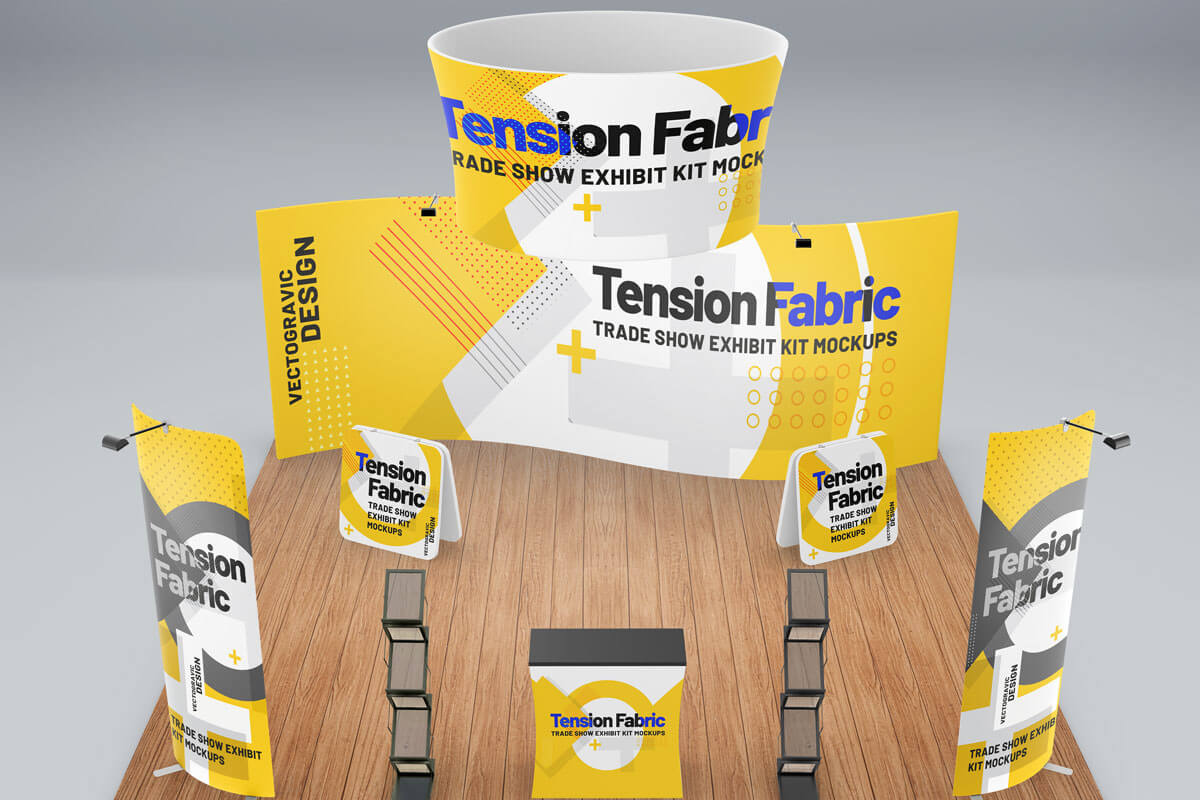Tension Fabric Exhibit Kit Mockups, a Mockup by Vectogravic Design (Photo 2 of 3)
