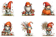 Autumn Gnome Watercolor Clipart, a Seasonal Illustration by CreationArt (Thumbnail 3 of 5)