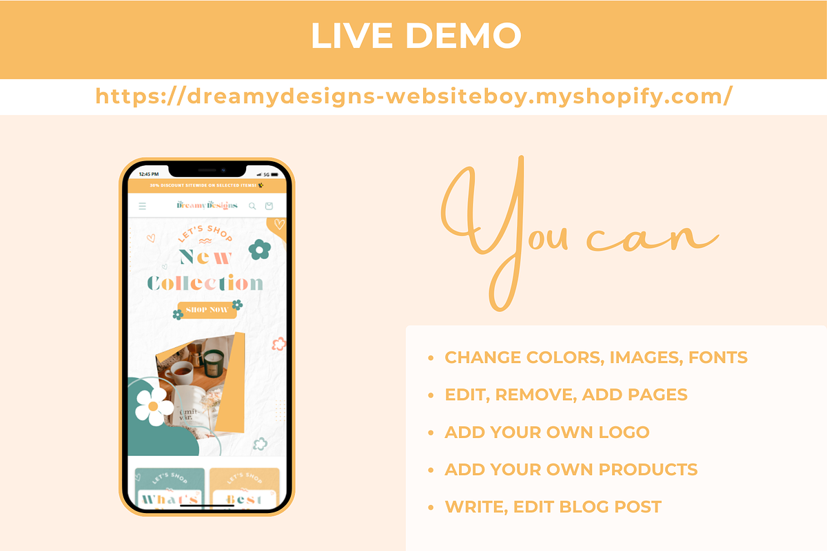 Shopify Theme Dreamy Designs, a Shopify Template by Websiteboy (Photo 10 of 10)